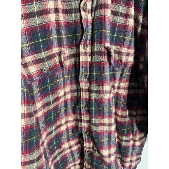 Vtg 90’s Y2K Abercrombie & Fitch Plaid FLANNEL Quilted HUNTING Thermal Coat L - Picture 4 of 9